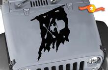 Jeep Hood Jolly Roger schedel piraat vlag vinyl sticker sticker
 2