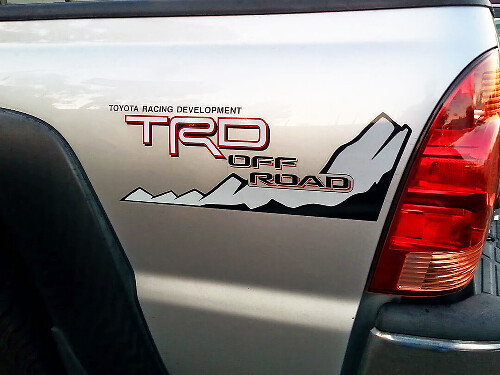 TRD Off Road Mountain Bed Side Vinyl Decal Set voor Toyota Trucks