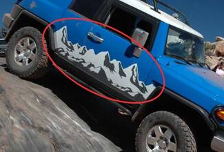 Toyota FJ Cruiser OFF ROAD 4X4 bed side Mountains Grafische stickers stickers
