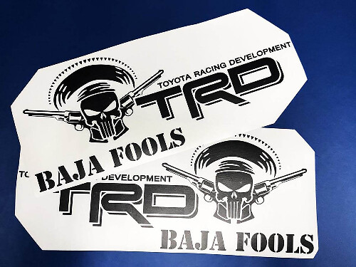 TRD Stijl Baja Fools Punisher Skull Zijdecal voor Toyota Trucks