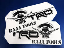 TRD Stijl Baja Fools Punisher Skull Zijdecal voor Toyota Trucks_2