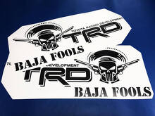 TRD Stijl Baja Fools Punisher Skull Zijdecal voor Toyota Trucks_3