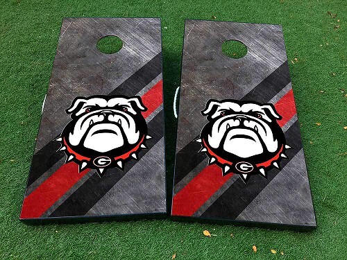 Bulldog Football Cornhole Board Vinyl Sticker Set