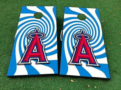 Los Angeles Angels Honkbal Spiraal Grafische Cornhole Bordspel Sticker Decal VINYL WRAPS met GELAMINEERD