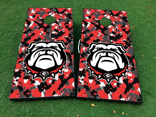 Georgia Bulldogs Football Cornhole Board Spel Sticker Decal VINYL WRAPS met GELAMINEERD