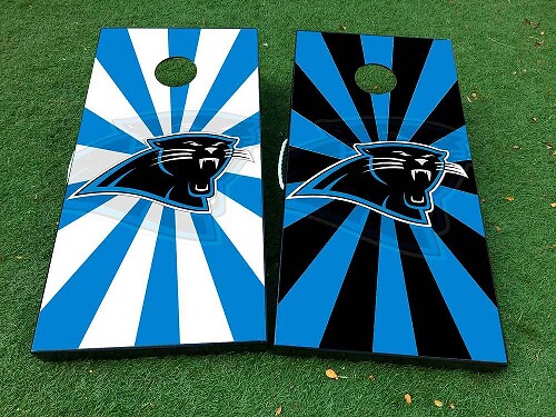 Carolina Panthers Football Stijl Cornhole Bord Vinyl Wrap Decal Set