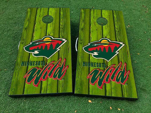 Minnesota Wild Hockey Cornhole Board Vinyl Stickerset