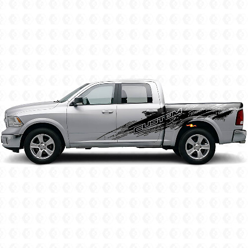 Modderspatstijl Aangepaste Lettering Zij Vinyl Decal Set voor Dodge Ram
