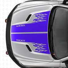 Custom Flames Stijl Motorkap Dubbele Strepen Vinyl Sticker voor Dodge Ram_2