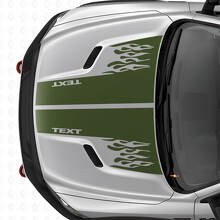 Custom Flames Stijl Motorkap Dubbele Strepen Vinyl Sticker voor Dodge Ram_3