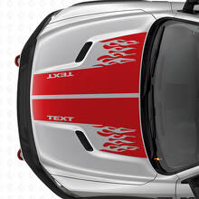 Custom Flames Stijl Motorkap Dubbele Strepen Vinyl Sticker voor Dodge Ram_4