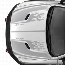 Custom Flames Stijl Motorkap Dubbele Strepen Vinyl Sticker voor Dodge Ram_5