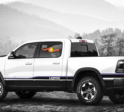 Mopar Stijl Zijstrepen Vinyl Decal Kit voor Dodge Ram 1500 Rebel 2016