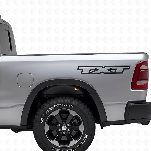 Gepersonaliseerde Lettering Achterzij vinylsticker Set voor Dodge Ram