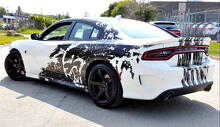 Dodge Challenger of Charger SRT Hellcat Splash Grunge Strepen Kit Hell Cat Vinyl Sticker Decal Grafisch
_2
