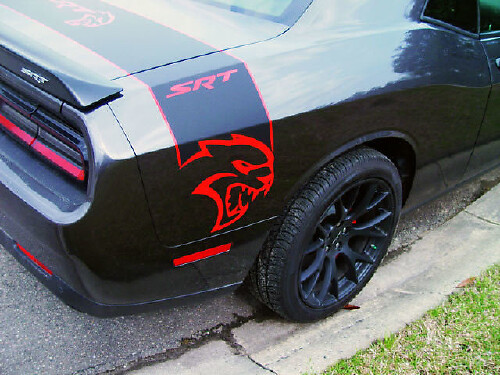 Hellcat-stijl achterklep zijstrips vinyl decal voor Dodge Challenger