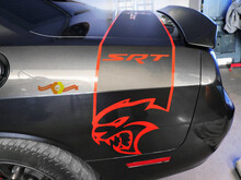Dodge Challenger Charger SRT Hellcat Stripe Hell Cat Vinyl Sticker Decal Grafisch 2 kleuren
 4