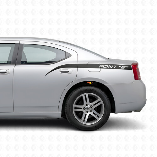 Gekromde Strepen met Aangepaste Tekst Zij Vinyl Decal Sticker voor Dodge Charger 2006-2010