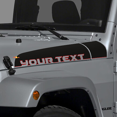 Lettering Stripe Capot Vinyl Decal Sticker voor Jeep Wrangler JK Unlimited