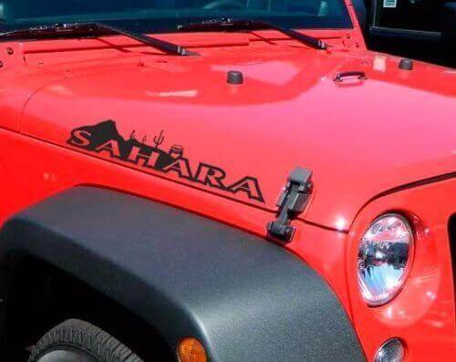 Sahara Belettering Motorkap Vinyl Decal Set voor Jeep Wrangler