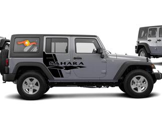 Side Swipe Jeep SAHARA Graphics Voertuigstickers, graphics, vinylstickers