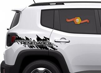 Jeep Renegade Distressed Tire Splash Graphic Hood Window Decal Vehicle Vinyl