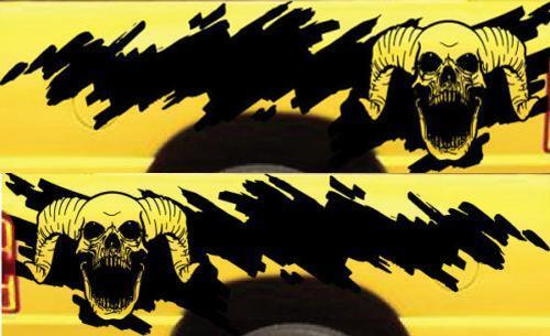 Horned Skull Modderspatbord Vinyl Decal Sticker voor Dodge Ram 3500