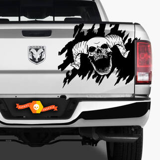 Dodge Ram Skull Splash Grunge Vinyl Decal Sticker Achterklep Truck Vehicle Graphic Pickup