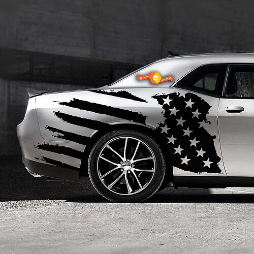 US USA vlag noodlijdende zijsticker sticker past op Musclecar Musclecarmodel Dodge Charger Chevy Camaro
