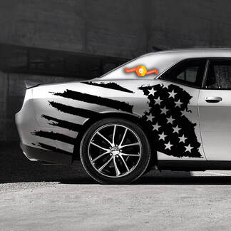Amerikaanse Amerikaanse vlag bedrukte zijsticker past op Ford Mustang Dodge Charger Chevy Camaro