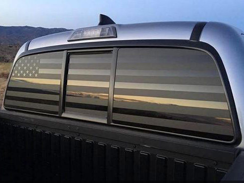 Aangepaste Amerikaanse Vlag Achterruit Vinyl Sticker voor Truck of SUV_1