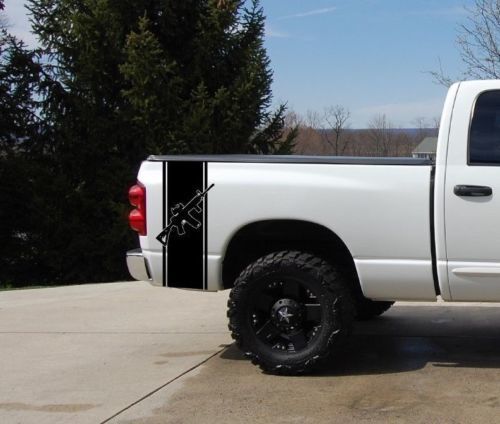 AR15 Pickup Truckbak Streep Sticker Decal Set (2) Chevy Dodge Nissan Toyota Musclecar GMC 2