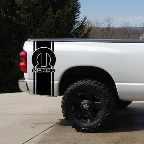 Mopar Logo Pickup Truck Achterzijde Streep Vinyl Decal Set van 2