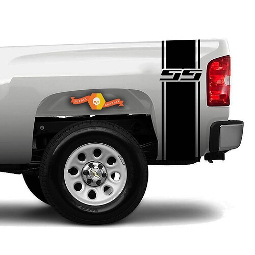 SS Logo Outline Strepen Bedrand Vinyl Decal Sticker voor Chevrolet Colorado