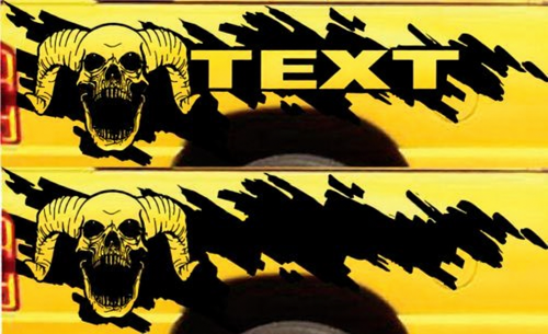 Aangepaste Tekst Schedel Versleten Stijl Bedside Vinyl Decal Sticker voor Dodge Ram 1500