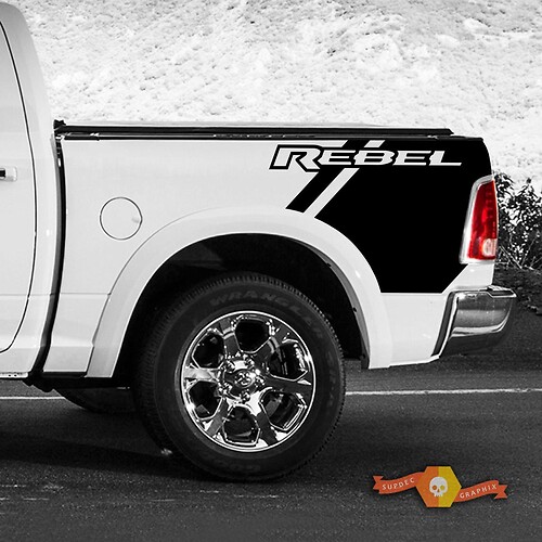 Dodge Ram Rebel Grunge Logo Truck Vinyl Sticker Decal Bed Side Grafisch
