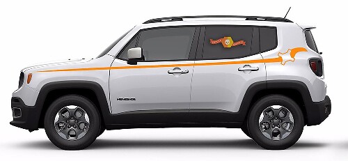 Jeep Renegade Krijtstreep Grafisch Vinyl Decal Sticker Side Camo Stripe