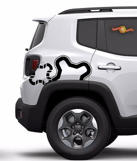 Jeep Renegade Logo Vinyl Sticker Motorkap Streep Grafische Off Road Camo Achterkant