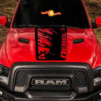 2015-2017 Dodge Ram Rebel Splash Hood Truck Vinyl Sticker Grafische Grunge Splatter