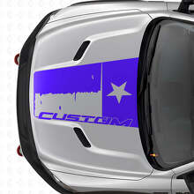 Versleten aangepaste Texas vlag motorkap vinyl sticker voor Dodge Ram 2015-2017_2
