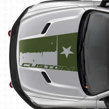 Versleten aangepaste Texas vlag motorkap vinyl sticker voor Dodge Ram 2015-2017_3