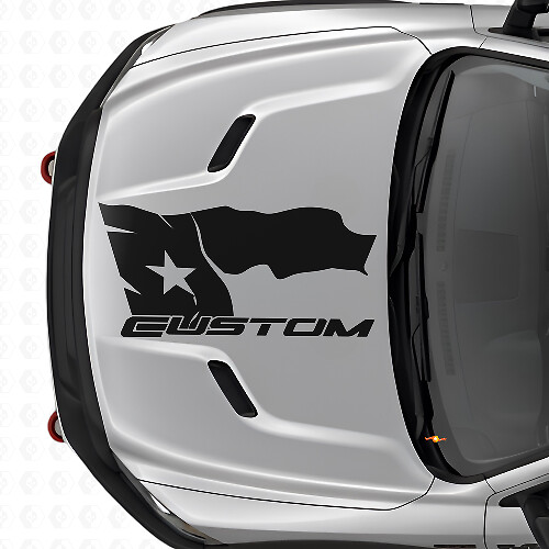 Verweerde Texas-vlag met belettering Hood Vinyl Decal voor Dodge Ram 2015-17