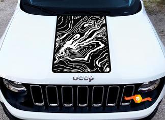 Jeep Renegade Hood Topografische Kaart Grafische Vinyl Sticker Sticker Kant