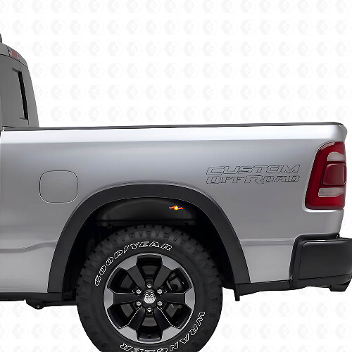 Custom Off Road Outline Letters Bed Side Vinyl Decal Kit voor Dodge Ram