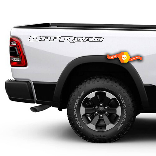 Off Road Outline Lettering Bedside Vinyl Sticker voor Dodge Ram 1500