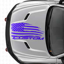 Verweerde Amerikaanse Vlag & Tekst Motordeksel Vinyl Sticker voor Dodge Ram_2