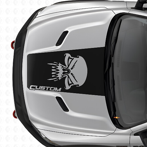 Skull Custom Motorkap Logo Vinyl Decal voor Dodge Ram_1
