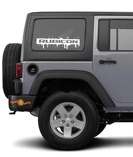 2 stks RUBICON SPLASH Zijruitsticker Decal Sets Grafische JEEP WRANGLER RUBICON SAHARA
