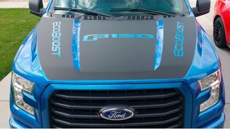 2017 Nieuwe Ford F-150 Hood Blackout W / Ecoboost Vinyl Grafische Sticker Strepen 15-17