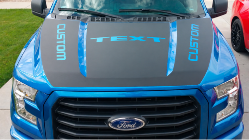 Aangepaste Tekst Driepaneel Zwarte Kap Vinyl Sticker voor Ford F-150 2015-2017